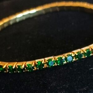 Beautiful Red Ruby stretch gold plated bracelet. NWOT